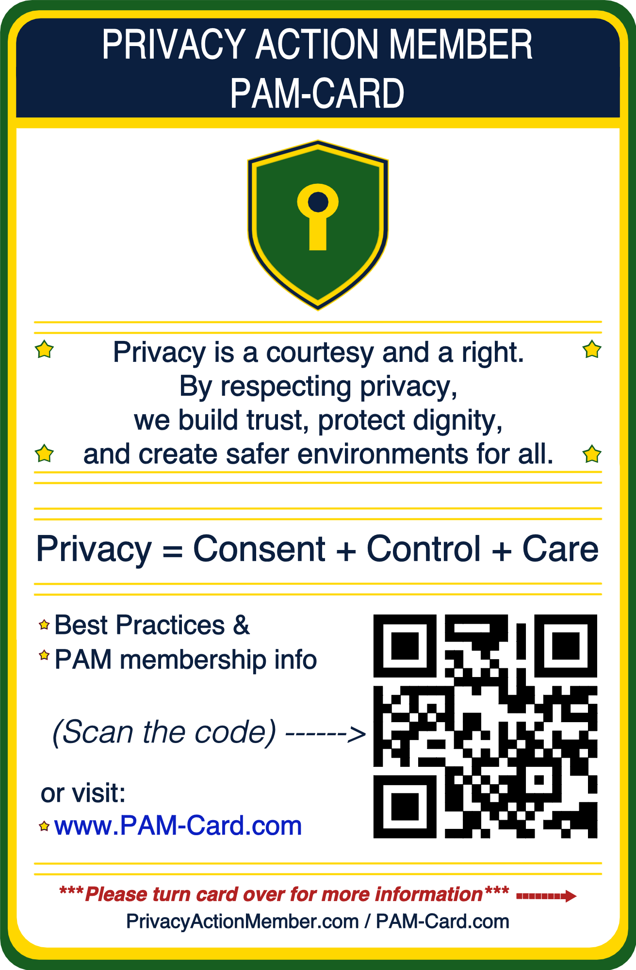 General Privacy Action Member Cards (Packs of 2 / 7 / 15)