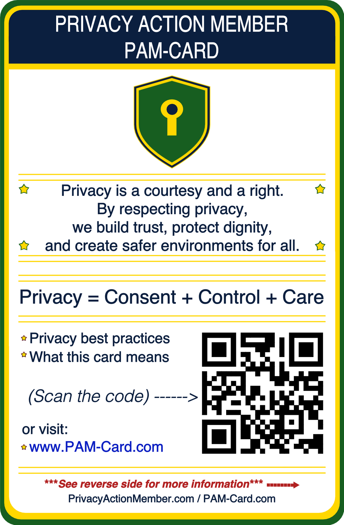 Privacy Pan Card General PAM‑Card | Discreet Check-In for Everyday Privacy – Privacy ...