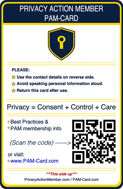 Personalized Privacy Action Member Cards